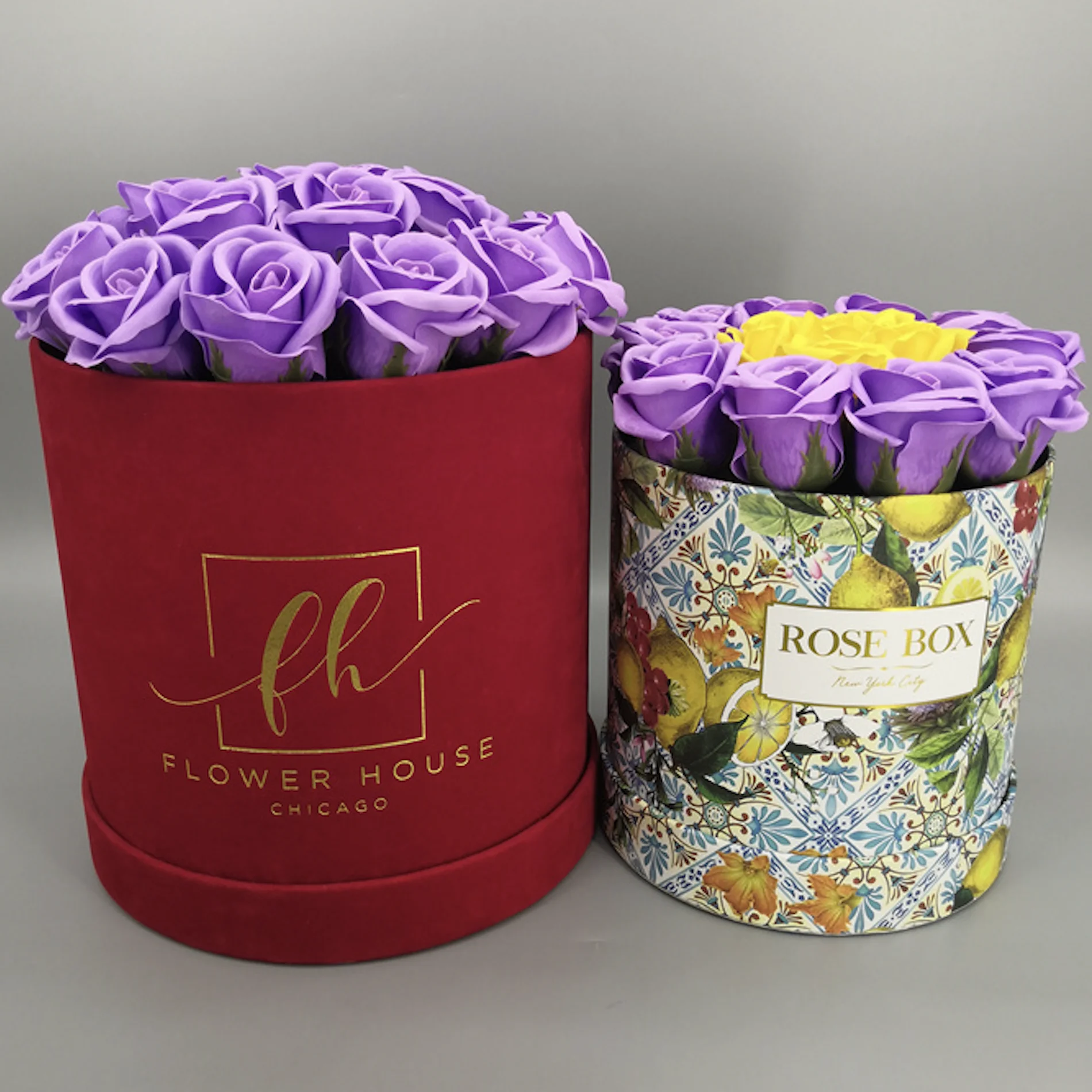 Luxury round shaped white velvet gift box suede rose box velvet flower packaging boxes