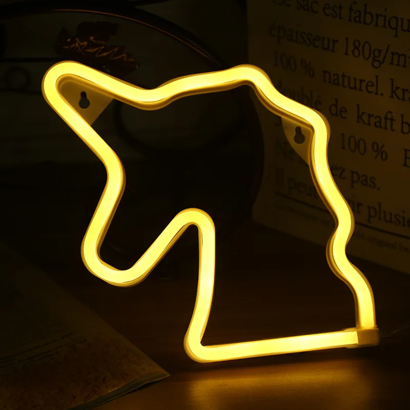 BOKUN Kawaii animal shapes LED Signs USB/Battery powered LED Neon Lights for home Neon Signs for Wall Decor