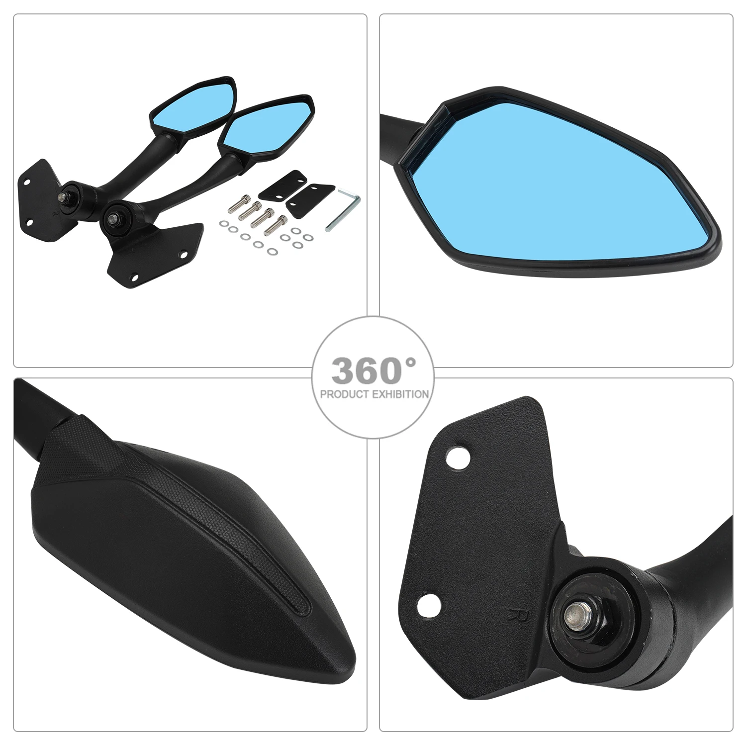 JFG For CFMOTO 250SR Motorcycle Modified Reversing Mirror Reflex Mirror Motorcycle Rearview Mirror