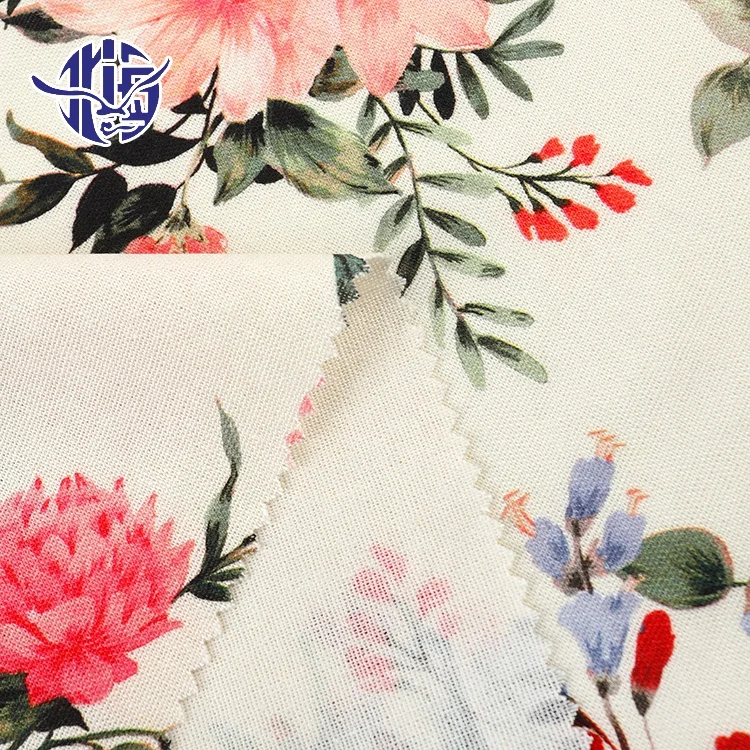 Eco-friendly gots plain digital printed cotton linen fabric china