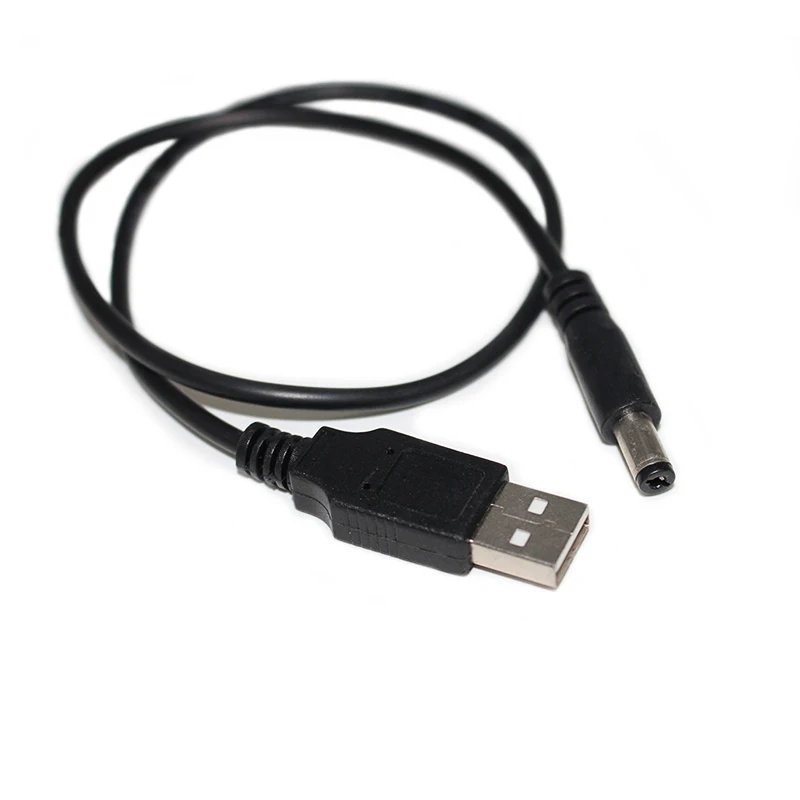 Hot Sale 1m 2m black usb to dc 5.5mm x 2.1mm power cable