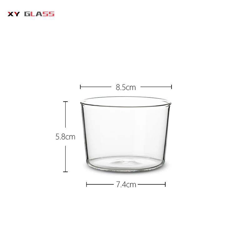 simple design classical clear borosilicate glass serving dessert matcha bowl