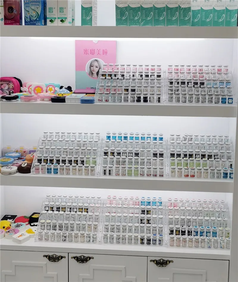 custom clear acrylic display rack colored contact lens display rack