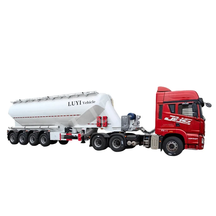 LUYI 3 Axle  Bulk Powder cement  Feed Silo Tanker Bulk Cement Truck Semi Trailer