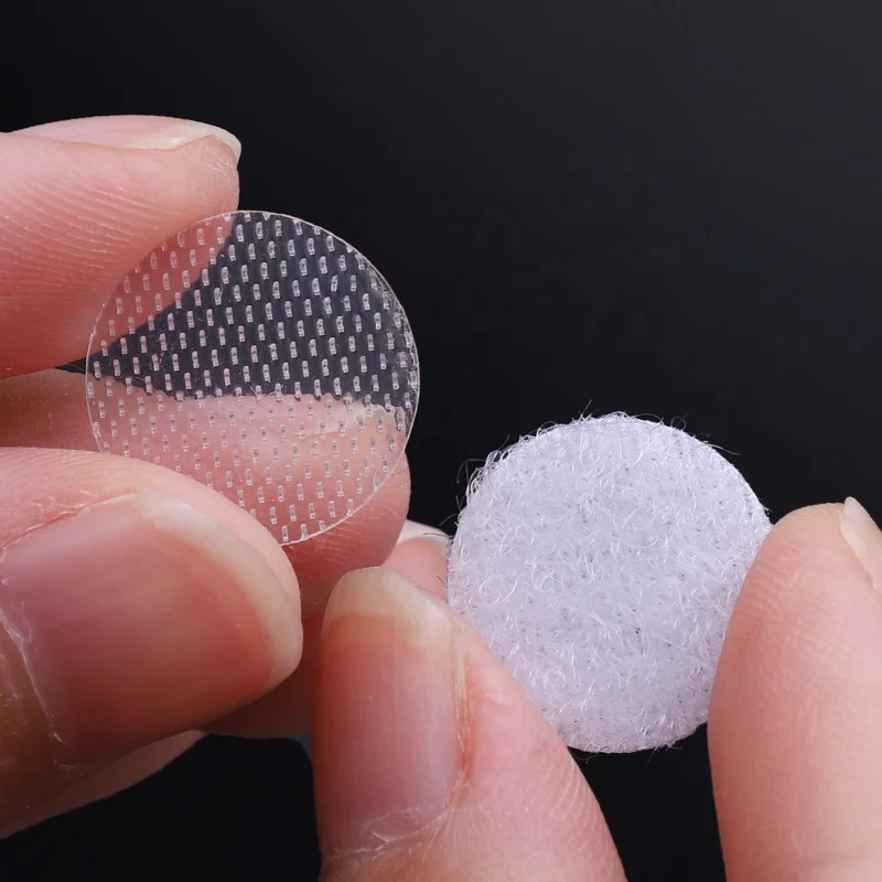 10/15/20/25mm Transparent Hook And Loop Dots Self Adhesive Round Hook And Loop Tape Fastener Hook Loop Dots