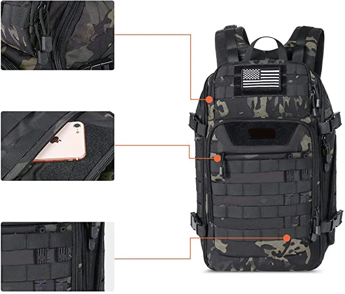 ISO9001 Certification Factory Tactical Soft Pvc Rubber Backpack Patches Tactical Backpack With Frame