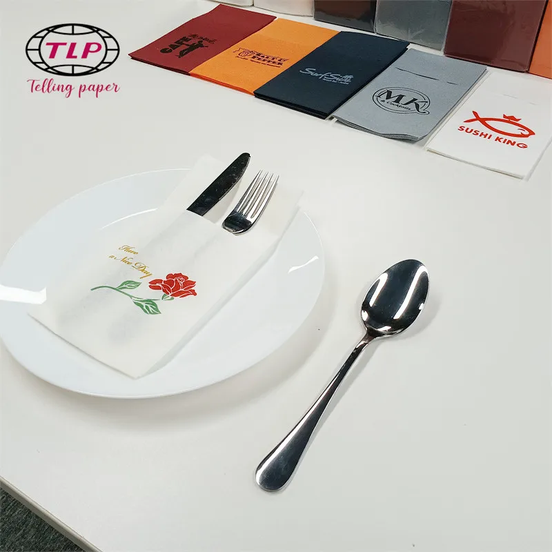 Premium European Customized Airlaid 40cm Dinner Tissue Napkins Paper Linen Feel Paper Napkins Disposable Dinner Napkins