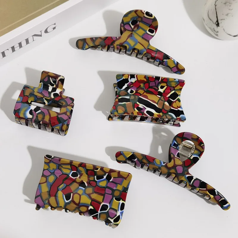 New simple color small grab-clip acetic acid mini grab-clip flowers small hair claw clips acetate hair claw