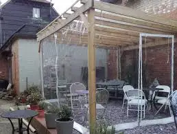 Outdoor Vinyl Curtain with Clear Tarp 18 OZ