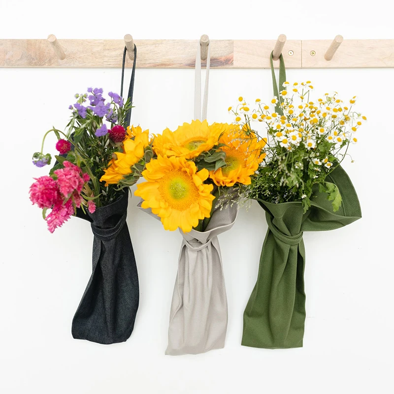 Fashion Natural Canvas Eucalyptus Bags Canvas Sunflower Packaging bags