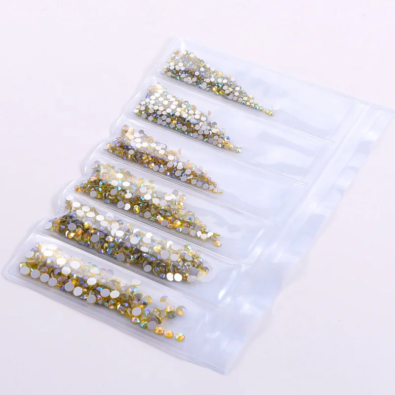 Factory Wholesale 6 Small Bags Packing Non Hotfix Crystal Strass Rhinestone for Wedding Dress