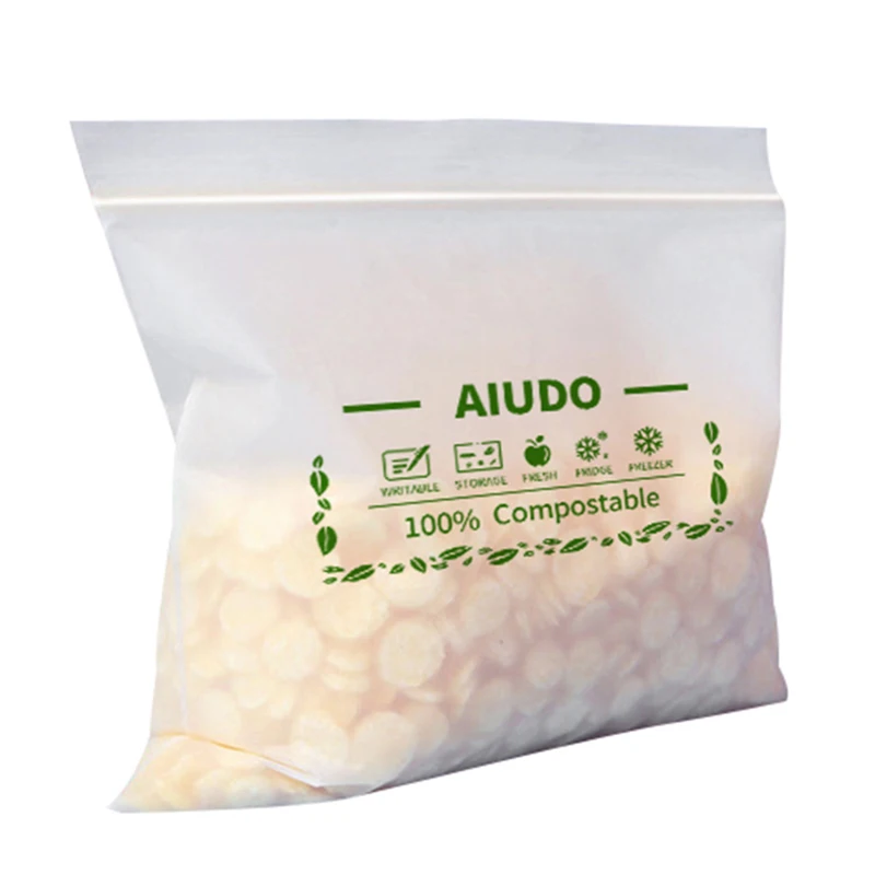 AIUDO Customise Logo Waterproof Biodegradable Food Grade 100% Ldpe Zip Lock Red Line Zipper Ziplock  Freezer Plastic Beg