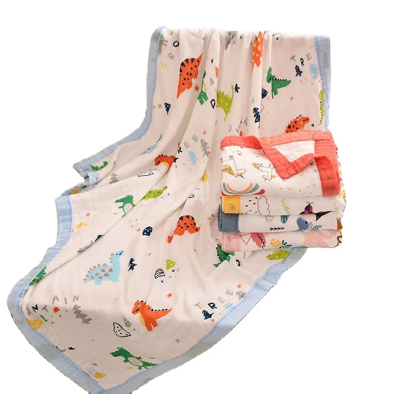 Высококачественное 4-слойное мягкое бамбуковое муслиновое одеяло для новорожденных пеленание