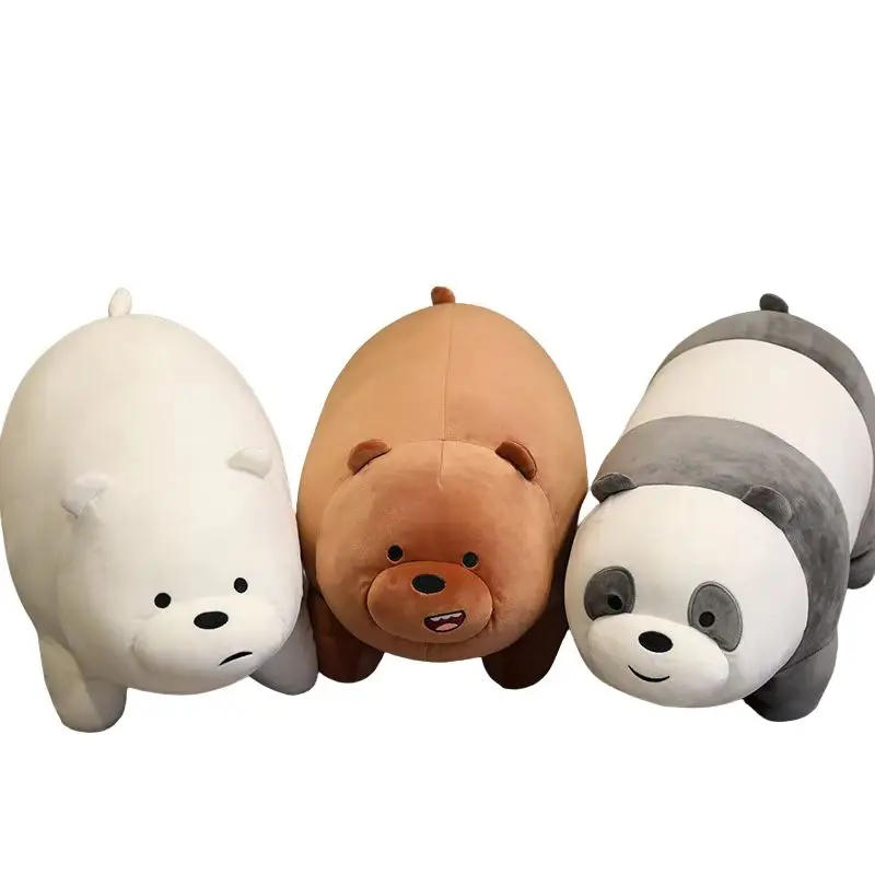 HWR 10672 Cartoon peripheral toy panda pillow lie prone to lie prone brown bear doll plush toy white bear doll birthday gift