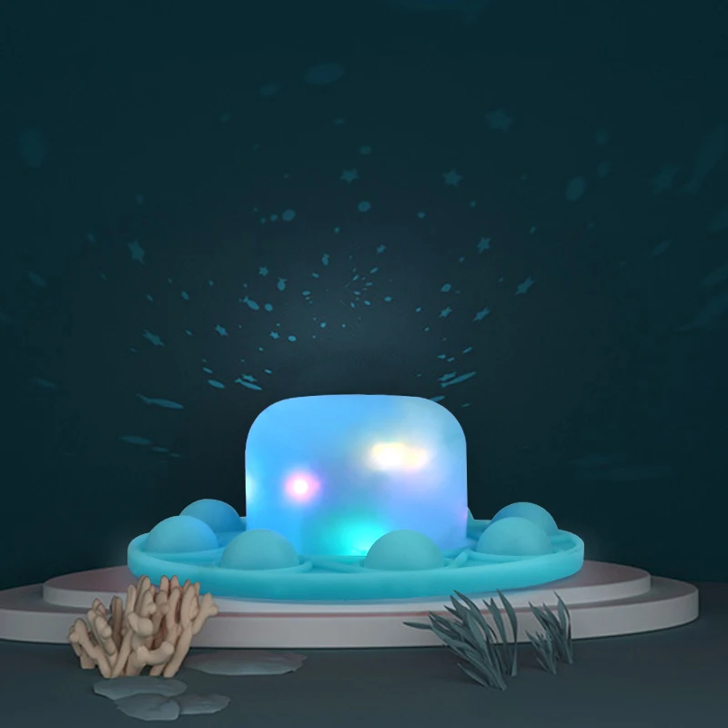 
Amazon Hot Selling Factory Design Silicone Hat Pop Buble Sensory Fidget Lighting Hat Toy with Keychain 