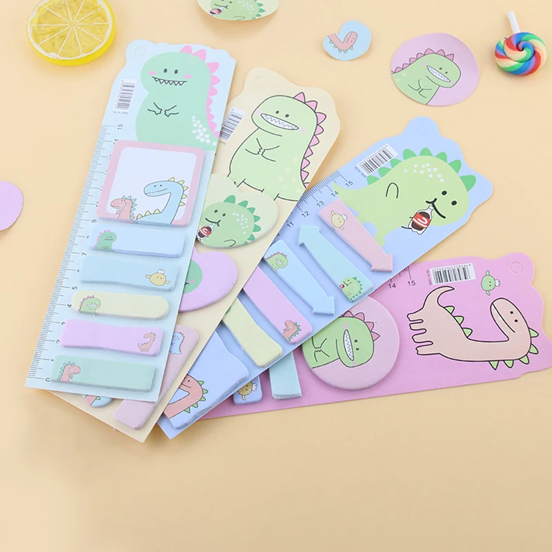 2022 Wholesale Dinosaur Sticky Notes Colorful Memo Notepad Notes Student Stationery Handbook Sticker Bookmark