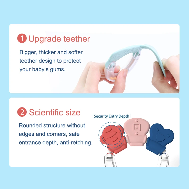 Alilo EN71 Animal Cartoon Customized Food Grade Sensory Rattle Toys BPA Free Baby Silicone Teether