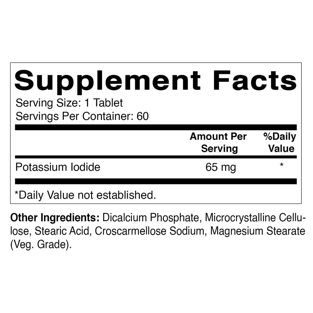 OEM Health Care Products Wholesale Potassium Iodide Potassium Iodided Tablets 65 mg Potassium Iodide Tablets