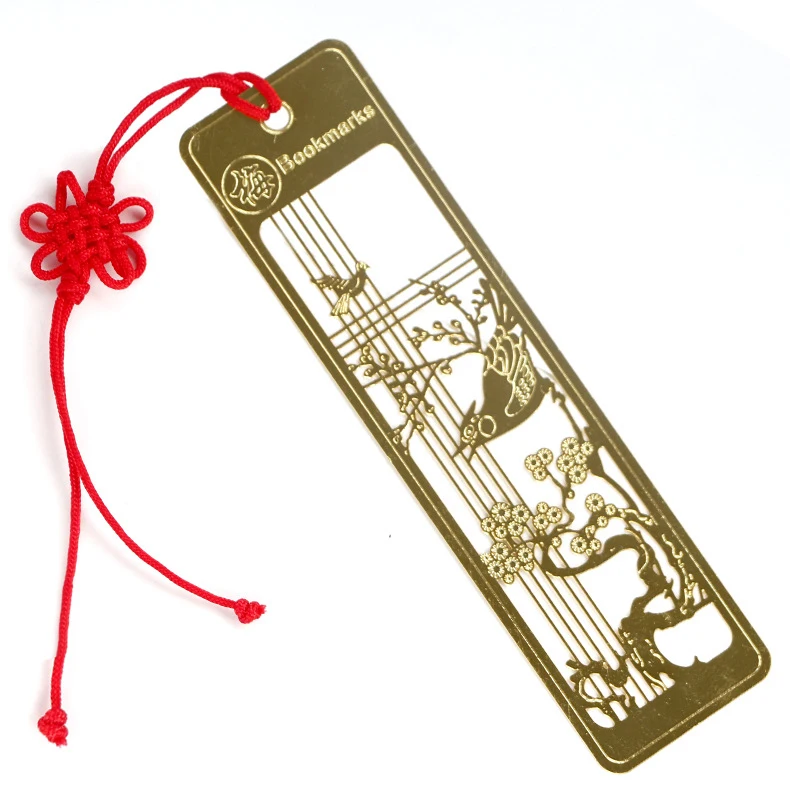 Wholesale Factory Price Stainless Steel Metal Hollow Drawing Template Custom Logo Silver Plated Cut Out Metal Stencil Bookmark