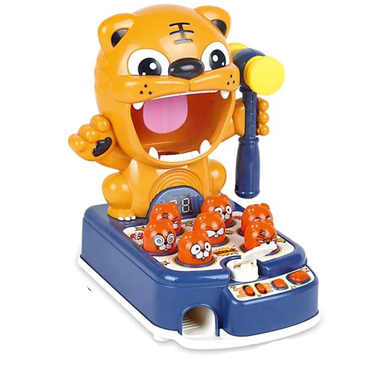 Interactive Educational Hammering Pounding Toy with Music Tiger Target Shooting Games Whack A Mole Game for Kids Toys