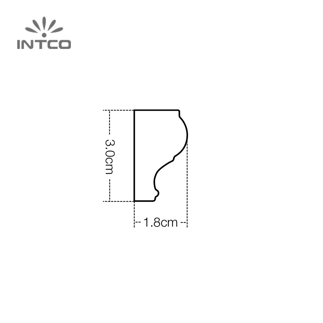 INTCO New Arrival Decorative Plastic Waterproof Flexible Trim Wall Panel White  Moulding Quick Install Chair Rail