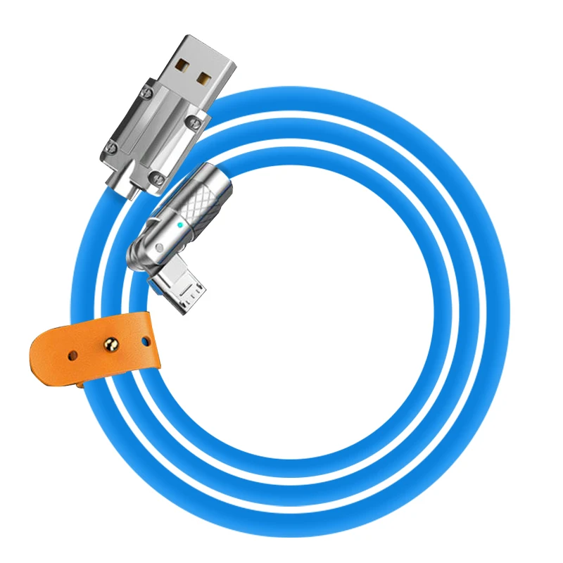 Bold TPE USB charge cable 180 rotation USB C cable 120w 6A quick charging cable for mobile phone game during charge