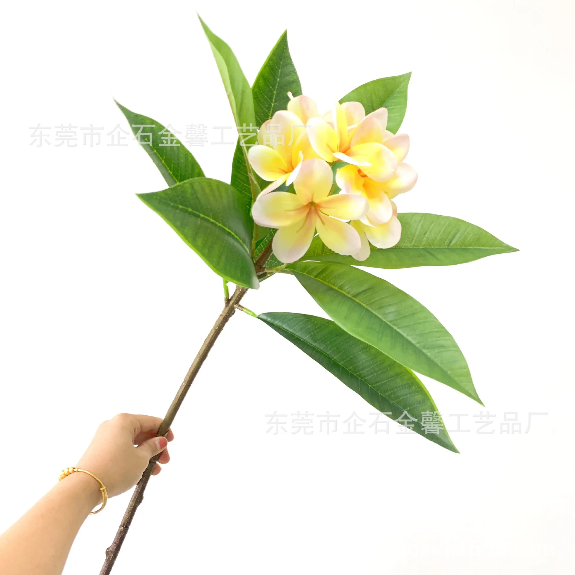 F-R0427  3D printed hand-felt flower bouquet real touch yellow fake flower with leaf