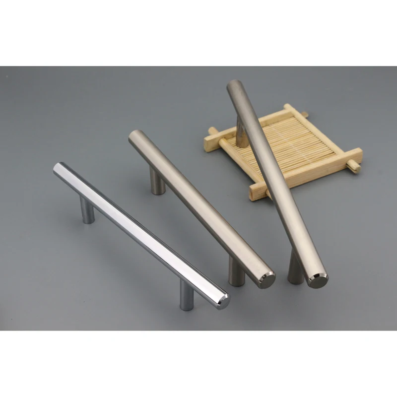 stainless steel hollow T bar Diameter 12mm customized size length in bsn CP gold finishing color furniture  cabinet handle usage