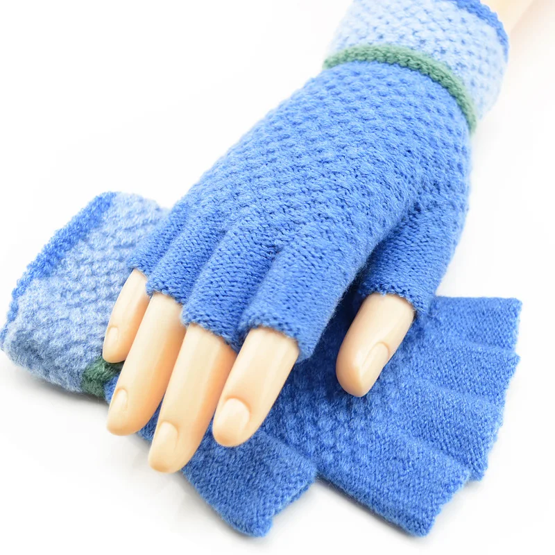 
YRRETY Unisex Outdoor Driving Knitted Men Fingerless Glove Warmer Women Woolen Knitwear Soft Half Finger Gloves Winter Gloves 