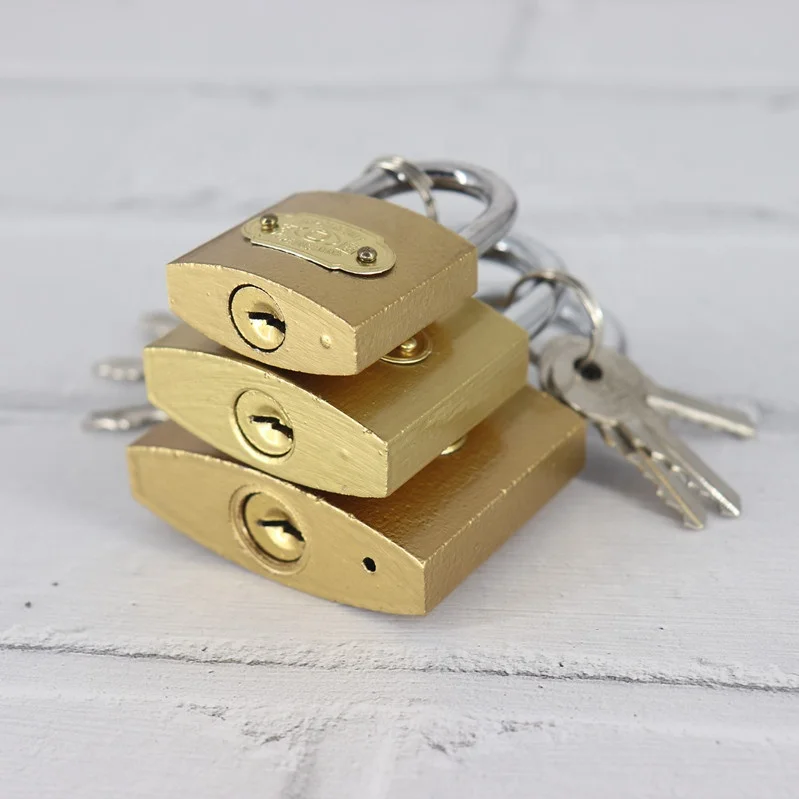 canyu lock factory 50mm padlock  hot sell yellow  iron padlock for wholesale door locks normal key padlocks