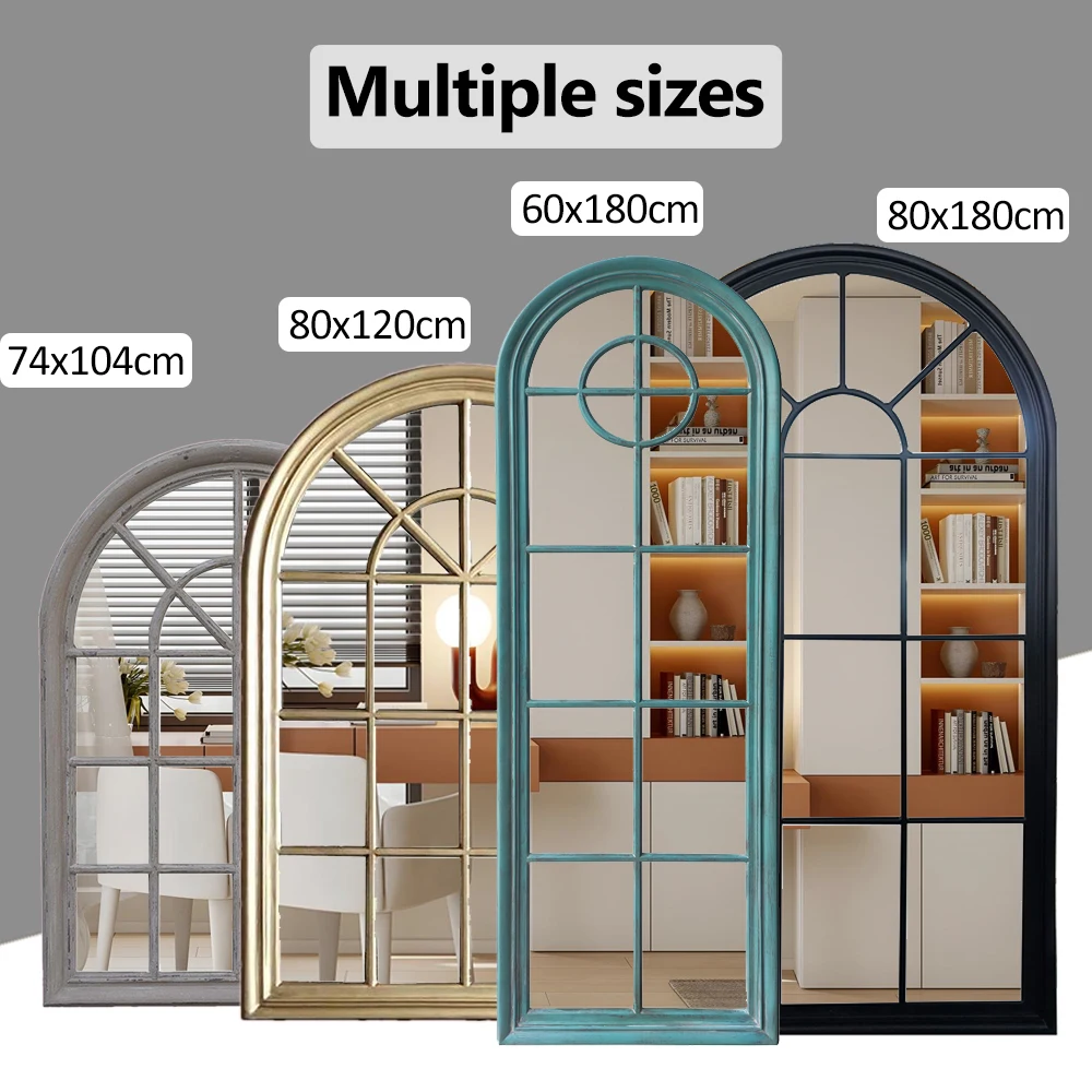 New Design Beautiful Decorative Mirror Wooden Framed Home Furniture Modern Arched Shape Wall Hanging Decor Mirror