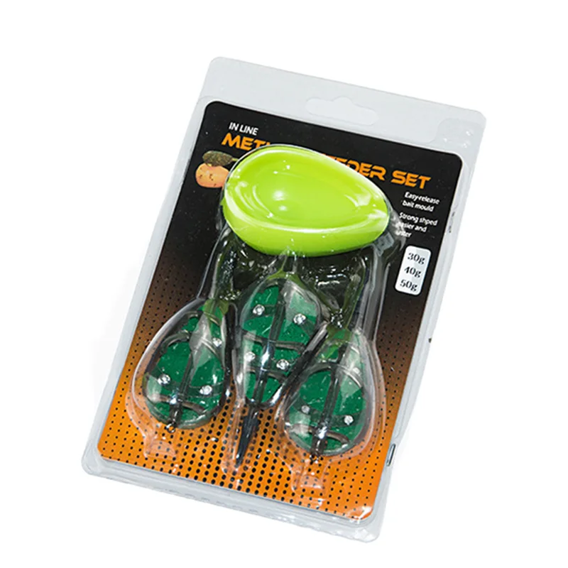 15g/20g/25g/30g/40g/50 Fishing Lead Sinker lure Quick Release Carp Fishing Inline Method Feeder Mould Bait Thrower Basket Feeder