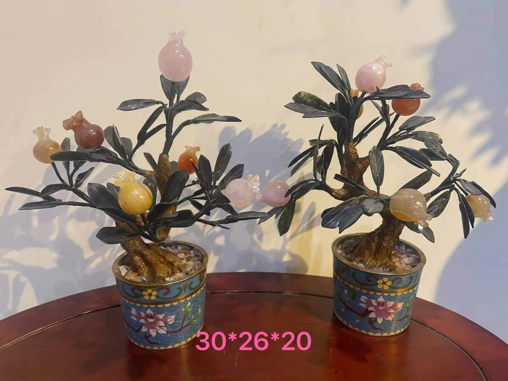 Natural jade many descendants handicrafts jade pomegranate bonsai ornaments