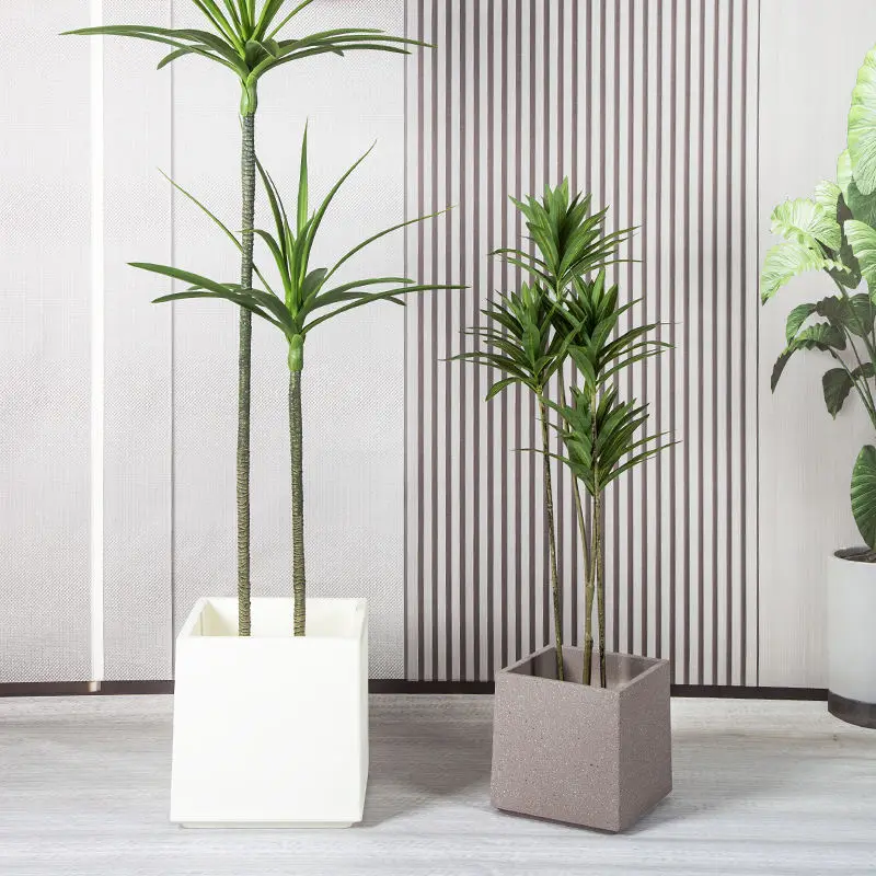 Large Plastic Flower Pots, Square Squares, Double-Layered, Thickened, Large Artificial Plant Decorative Pots
