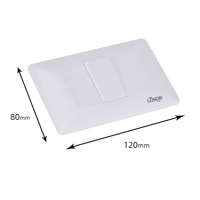 High Quality White 16a  PC Material 1 gang one way home electric Wall light switch