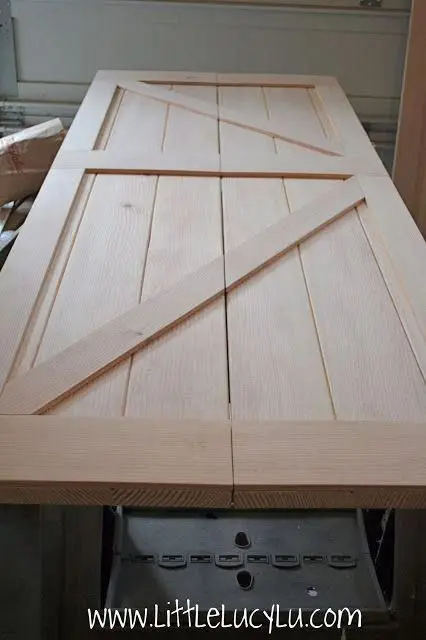 Light oak french rustic style wood door solid timber slab interior sliding/swing wooden entrance bedroom  flat panel barn doors