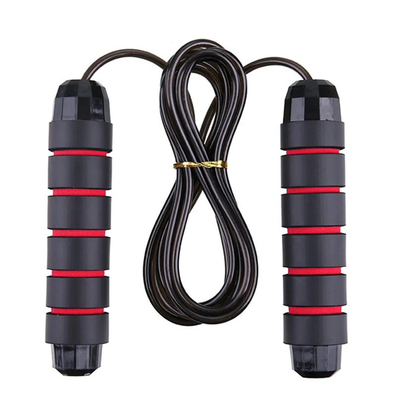 Custom Exercise Gym Workout Training Fitness Heavy Steel Cable Wire Bearing Weighted Skipping Rope Adjustable Speed Jump Rope