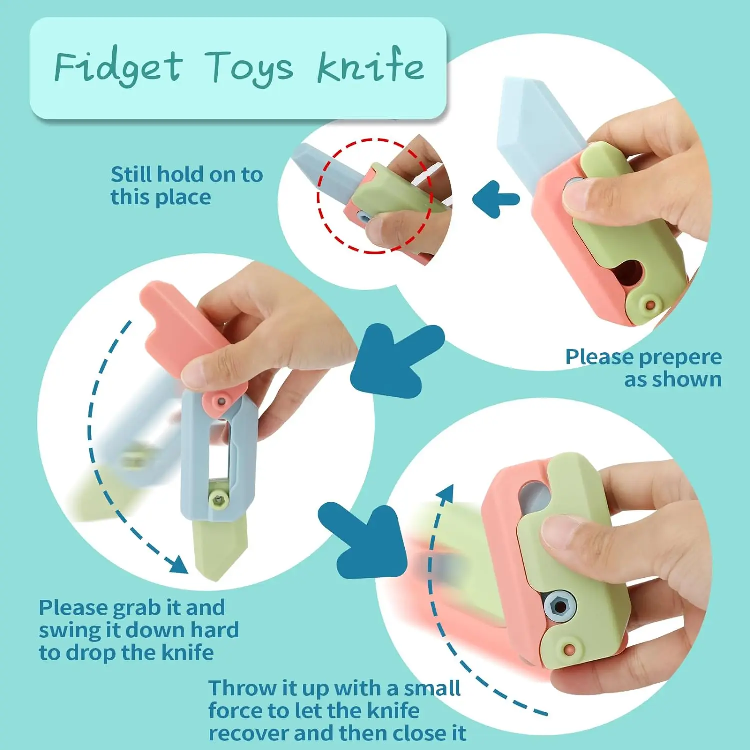 Glow in the Dark Gravity Fidget Toys Sensory Knife Fidget Toys for Kids & Adults