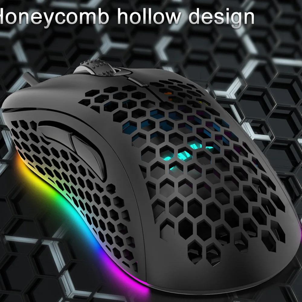 SAMA Top Selling Wired Mice Ergonomics ABS RGB Backlight 6d Keys Up To 6400dpi Lightweight Honeycomb Optical Sensor Gaming Mouse