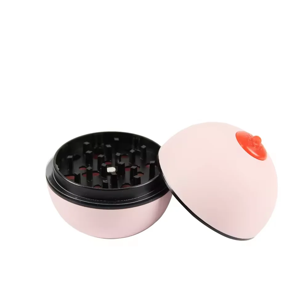 Cheaper Price Free Sample High Quality Chest Breasts Nipple 63mm Metal Herb Grinder New Tobbaco Crusher Herb Grinder