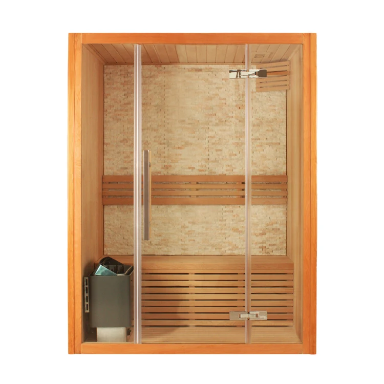 High quality solid wood 2 people dry mini steam sauna