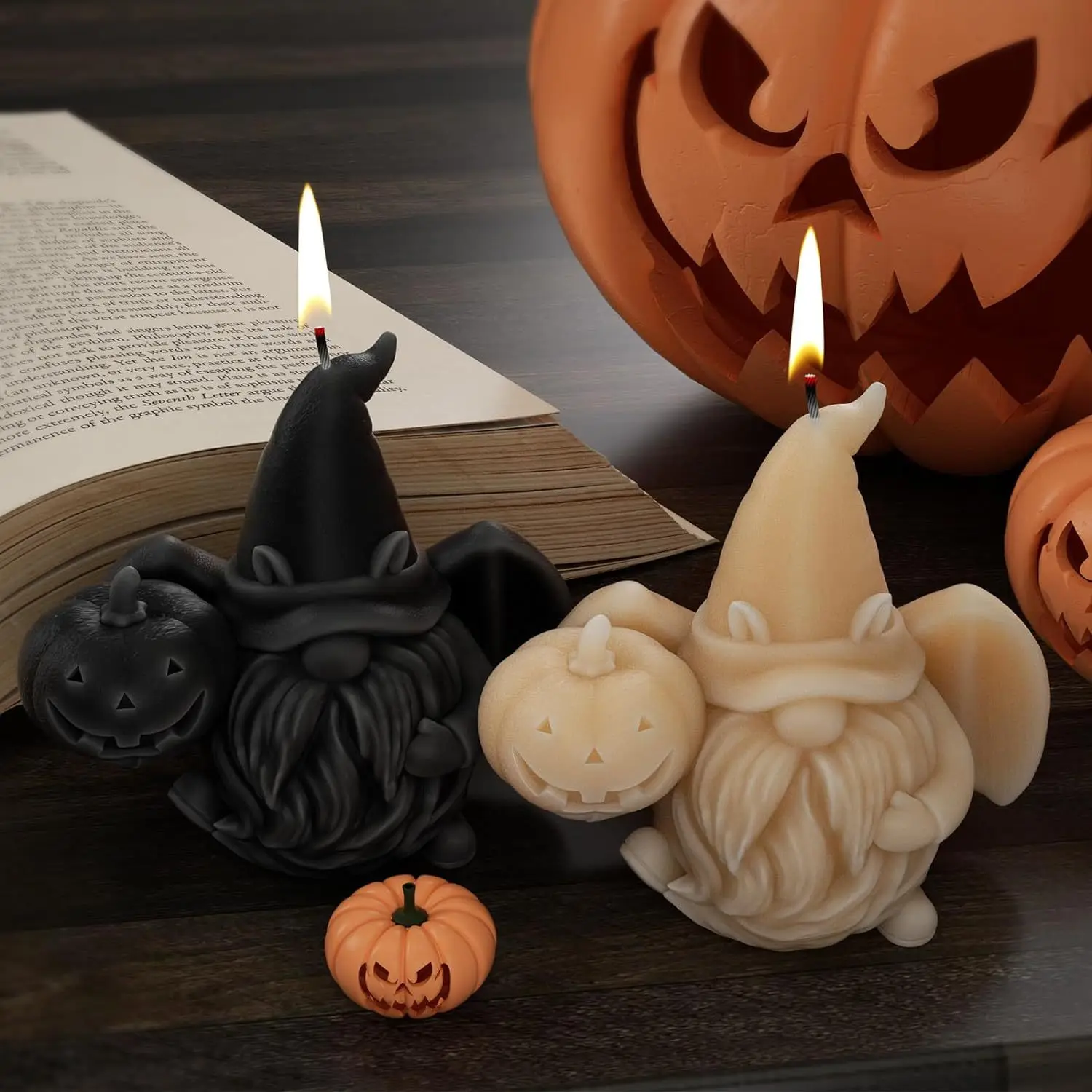 Halloween 3d Candle Mould Diy Handmade Pumpkin Dwarf Silicone Candle Mold For Candles