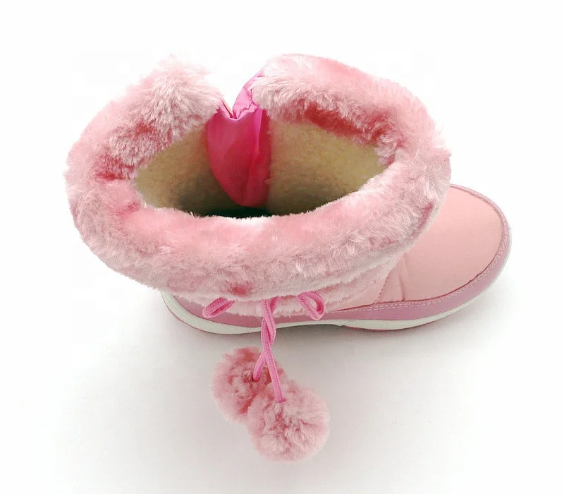 Воротник из искусственного меха модные милые водонепроницаемые детские зимние меховые сапоги из ПВХ зимние сапоги для детей