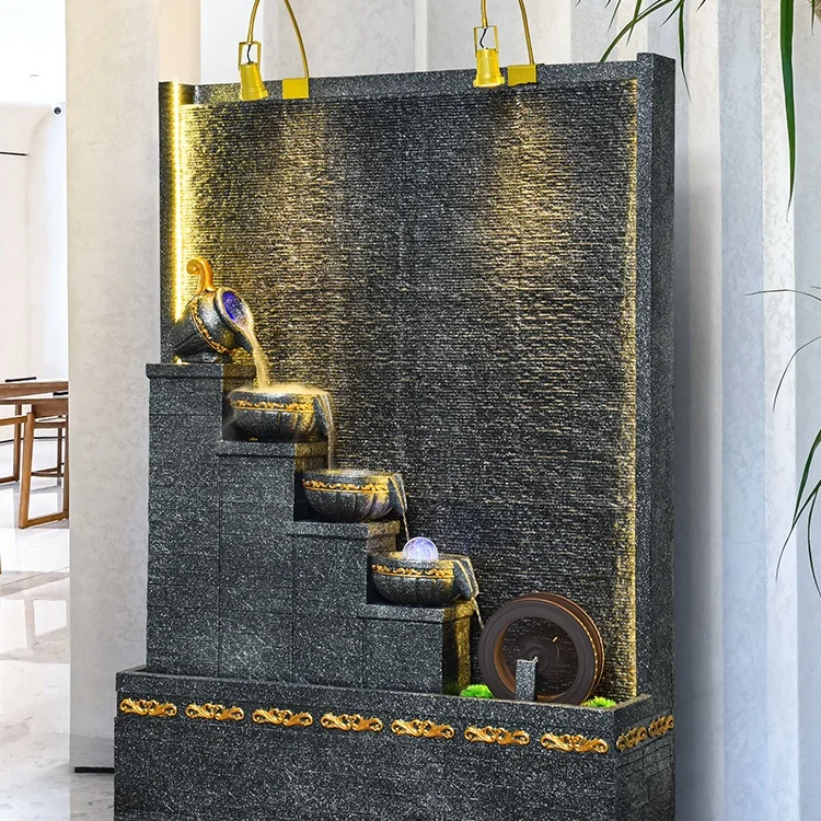 European Style Modern Waterfall Fountains Garden Decoration Indoor Hall Decor Fiberglass Outdoor Garden Water Fountain