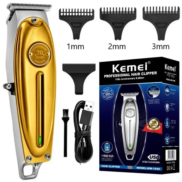 KEMEI km1949 Professional Cordless Electric Hair Clippers Men T-shaped Blade Carving Hair Trimmers Hair Trimmers Clippers