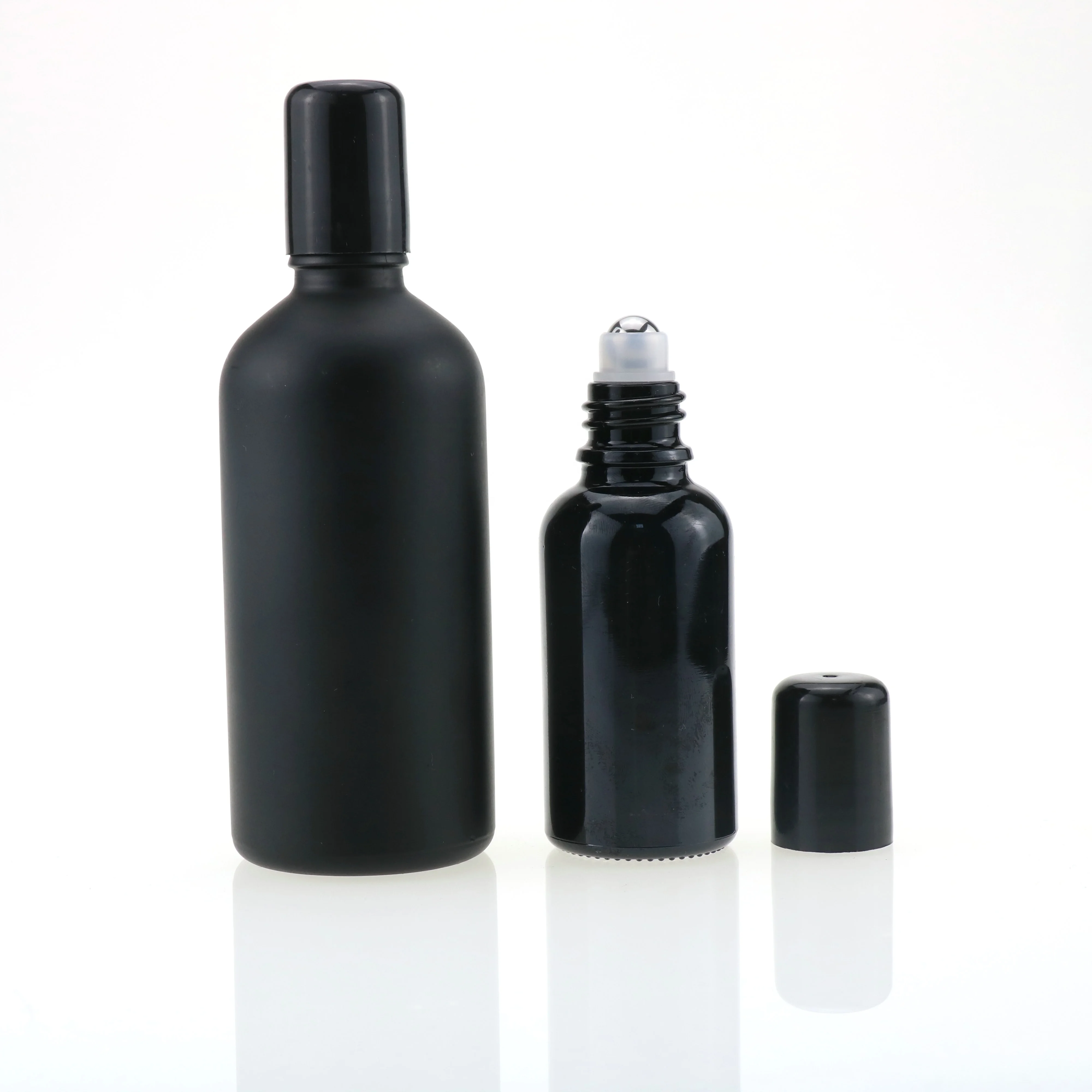 black glass bottle roller ball empty black glass essential oil roll-on bottles 15 ml roll on bottle
