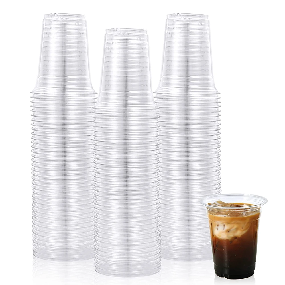 Wholesale Custom biodegradable compostable bio pla bubble tea coffee cold clear cups biodegradable