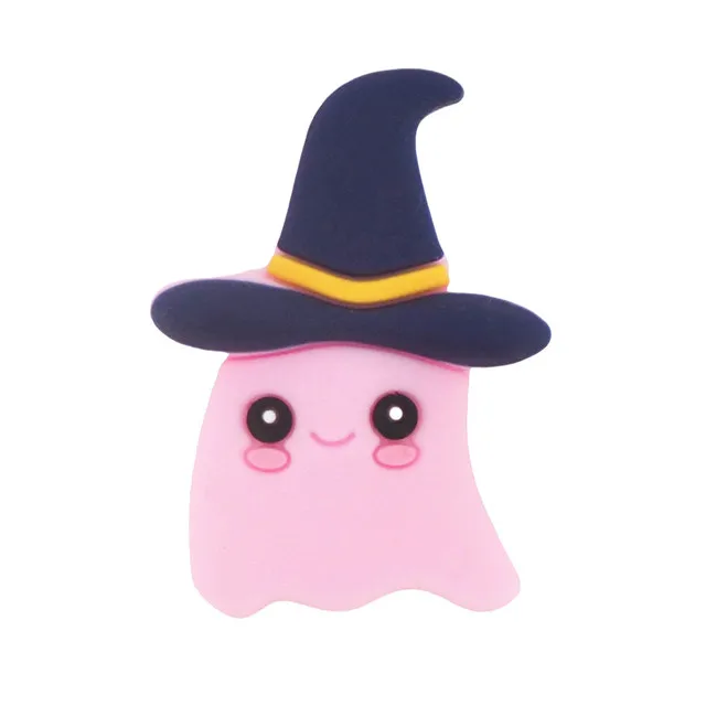 BPA Free Soft Durability Baby Silicone Chew Beads Custom Ghost Elf Shape Halloween Silicone  Beads