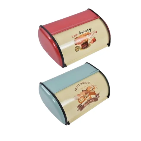 Set of Two Large Selling Bread Cabinet Box Metal Bread Box Loaf Bread Storage Container Metal Snack Storage Box
