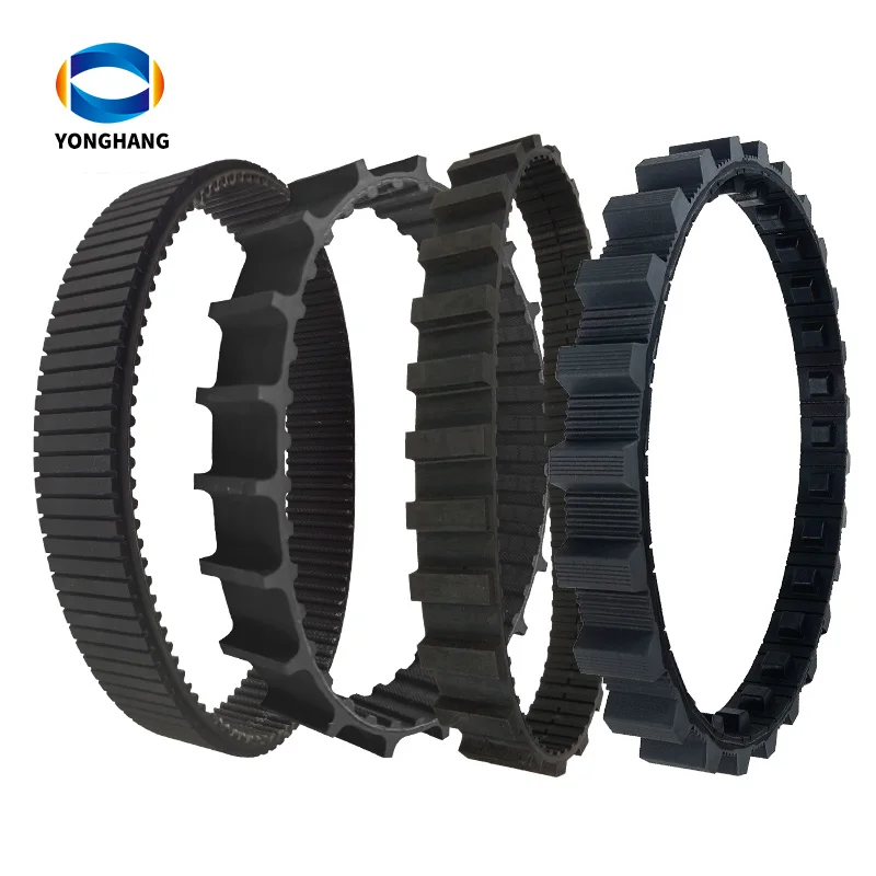 Yonghangbelt special customized heavy duty track rubber block chain for every conveyor drive sys-tem